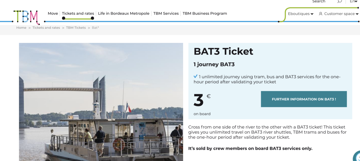 法國波爾多Bordeaux公共交通TBM票券｜Witick電子票券購買APP、可搭公車、輕軌