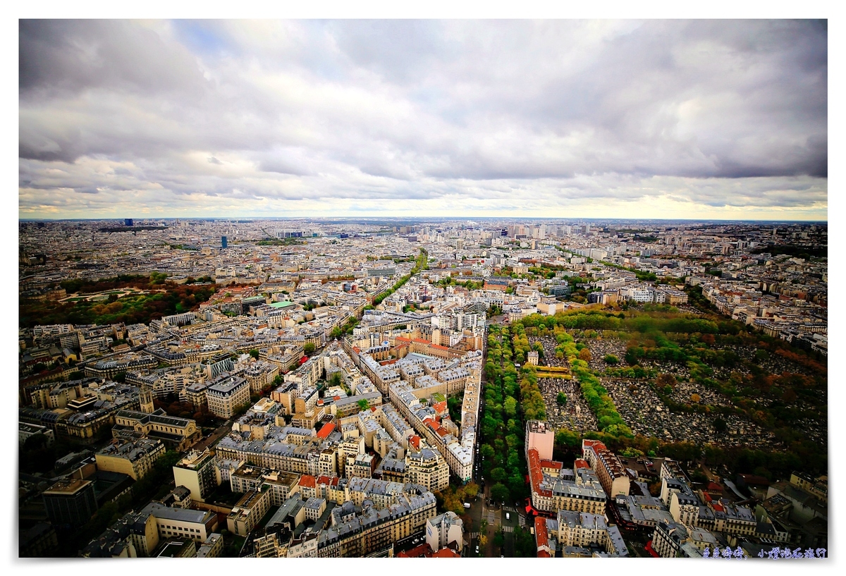 巴黎鐵塔景觀｜蒙帕拿斯大樓遠眺巴黎鐵塔。蒙帕納斯大廈觀景台～歐洲最快速電梯之一～