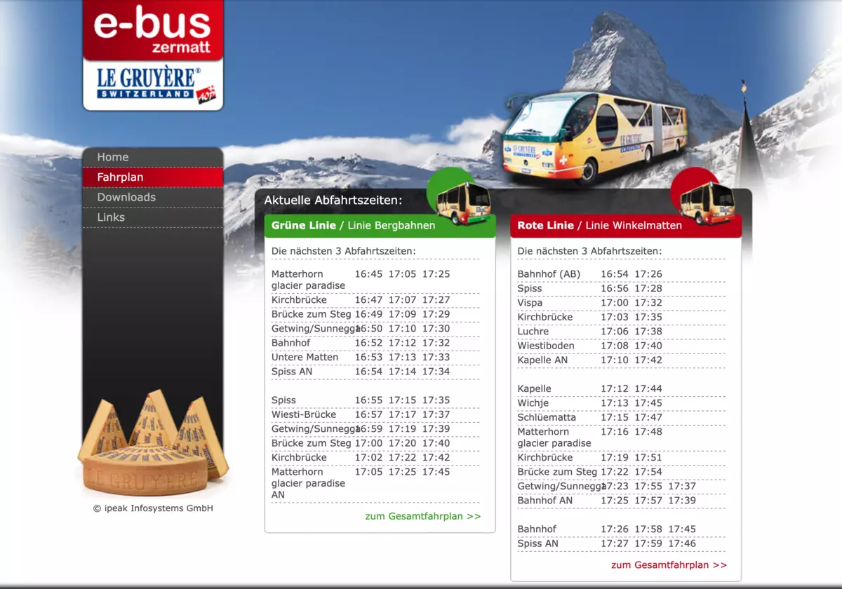 瑞士策馬特免費循環電動巴士｜e bus zermatt