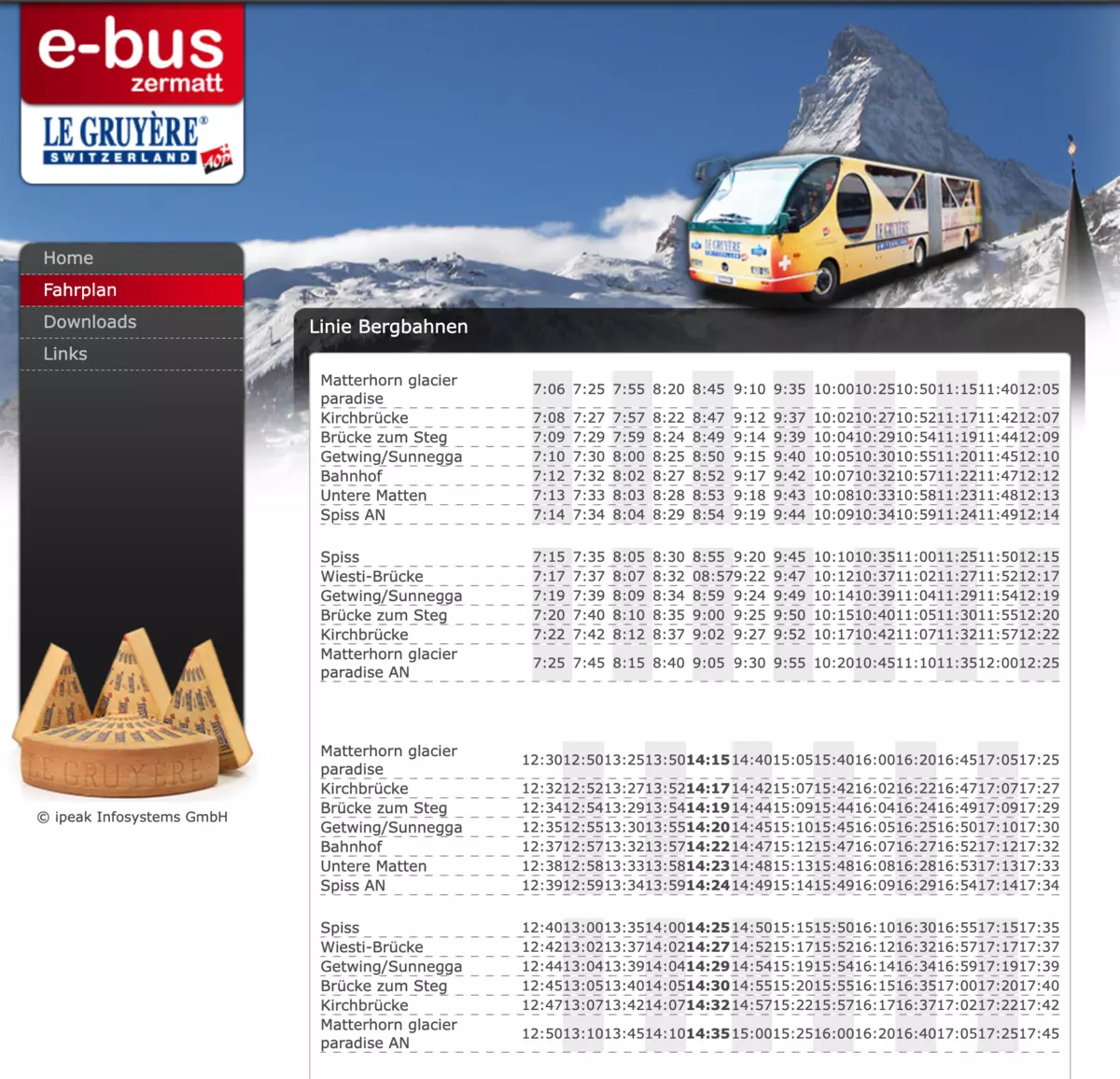 瑞士策馬特免費循環電動巴士｜e bus zermatt