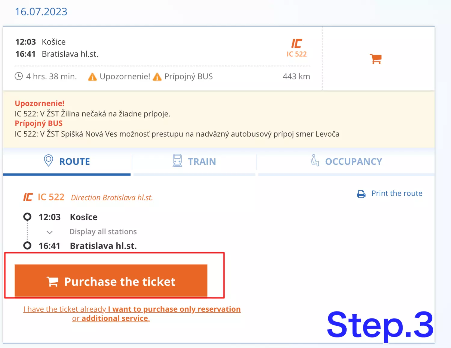 斯洛伐克國鐵買票｜zssk科希策到布拉提斯拉瓦火車訂票步驟、選位、付費