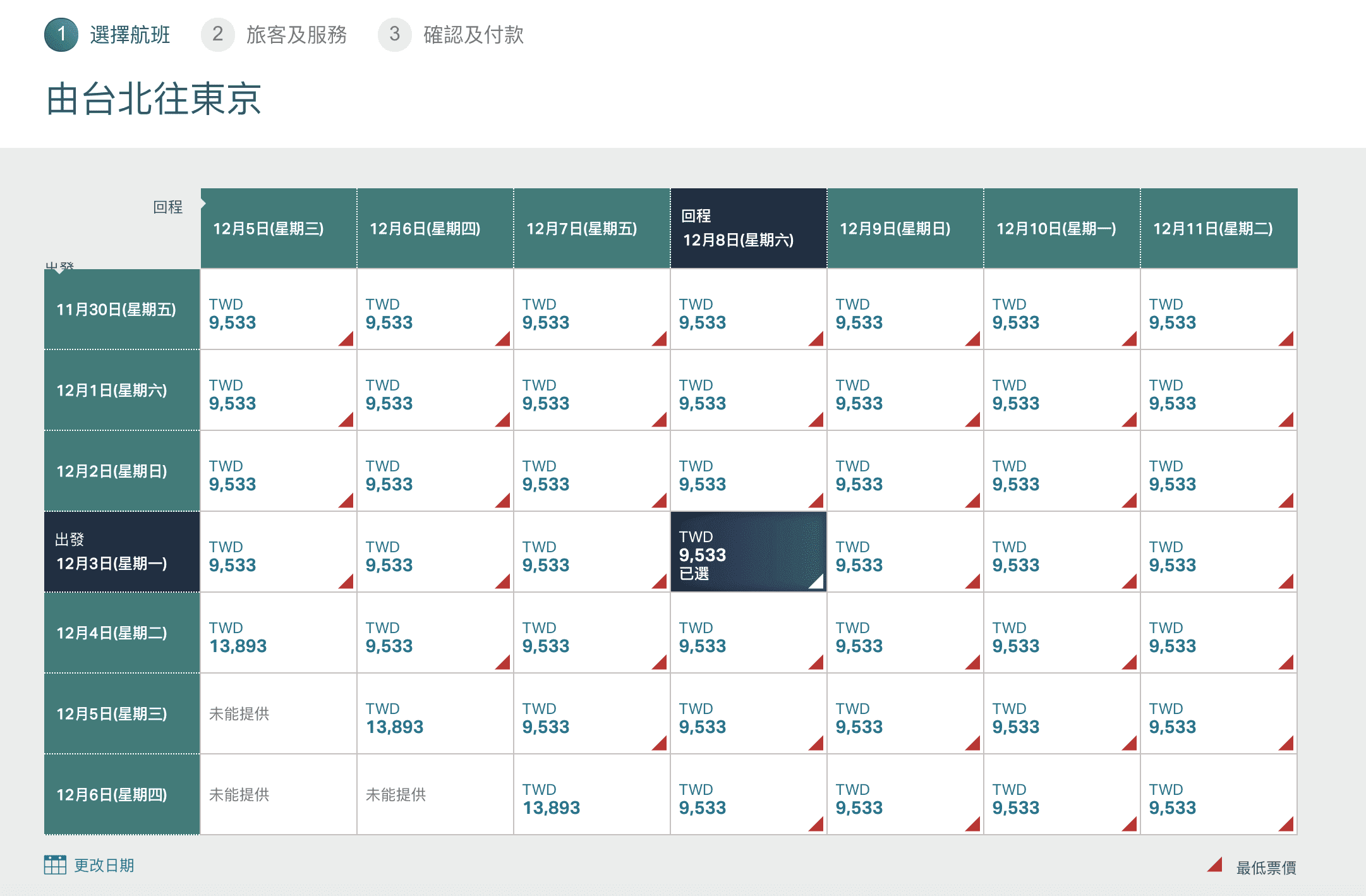 國泰快閃五天，亞洲線最低7K來回，歐洲線18K來回（查票：107.10.8）
