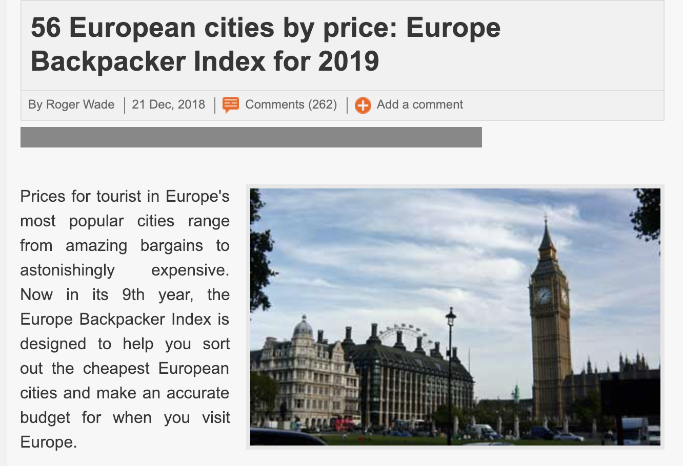 2019年，前20名歐洲便宜旅行城市，背包客最嚮往城市票選更新 @走走停停，小燈泡在旅行