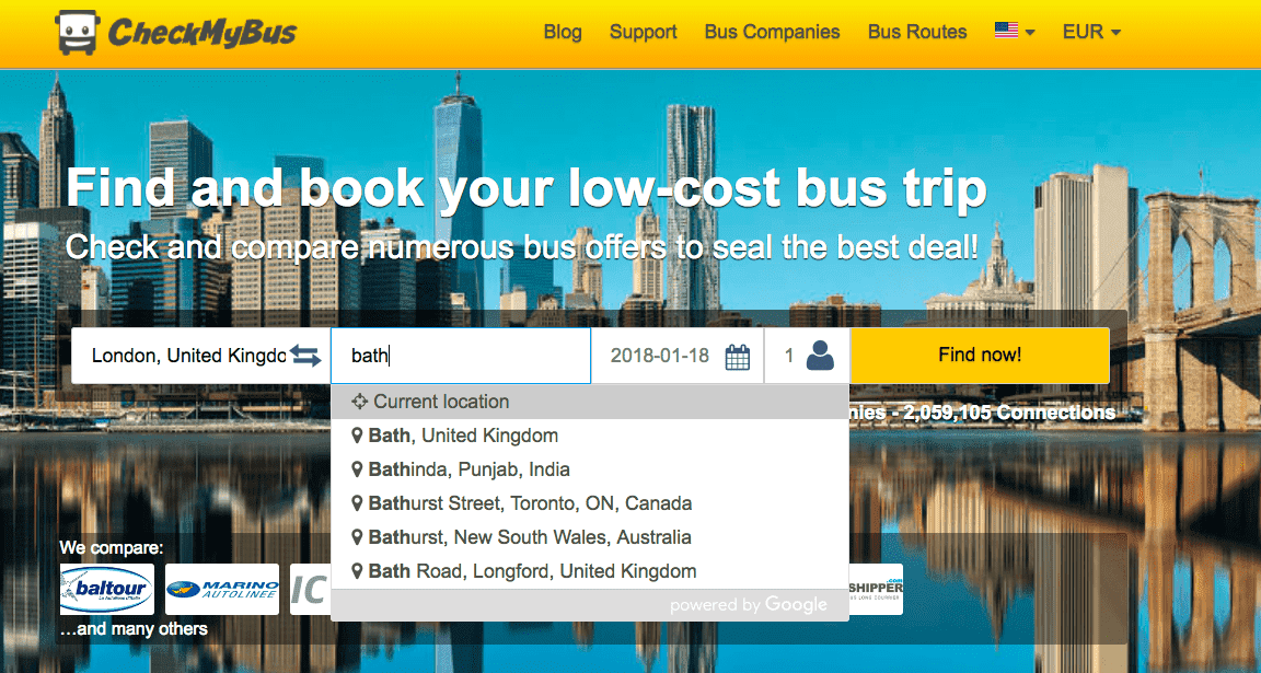 歐美巴士整合平台｜checkmybus，一站讓你找完所有可達城市公車